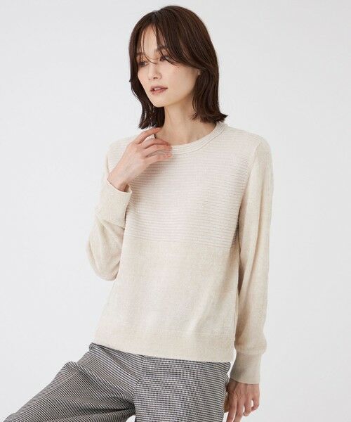 TRANS WORK/トランスワーク 【ウォッシャブル】モールヤーン×TEXBRIDプルオーバー ベージュ1 38 TRANS WORK/トランスワーク 【ウォッシャブル】モールヤーン×TEXBRIDプルオーバー ベージュ1 38