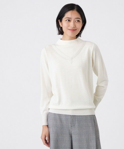 TRANS WORK/トランスワーク 【ウォッシャブル】エクストラファインウールプルオーバー オフホワイト2 38 TRANS WORK/トランスワーク 【ウォッシャブル】エクストラファインウールプルオーバー オフホワイト2 38