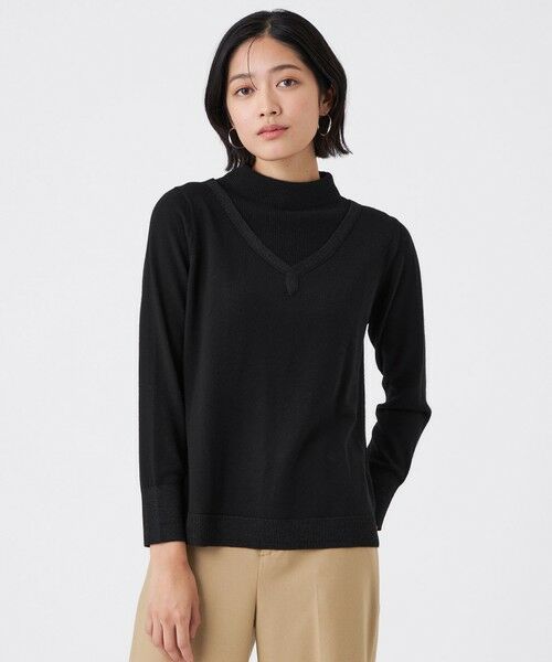 TRANS WORK/トランスワーク 【ウォッシャブル】エクストラファインウールプルオーバー ブラック1 38 TRANS WORK/トランスワーク 【ウォッシャブル】エクストラファインウールプルオーバー ブラック1 38