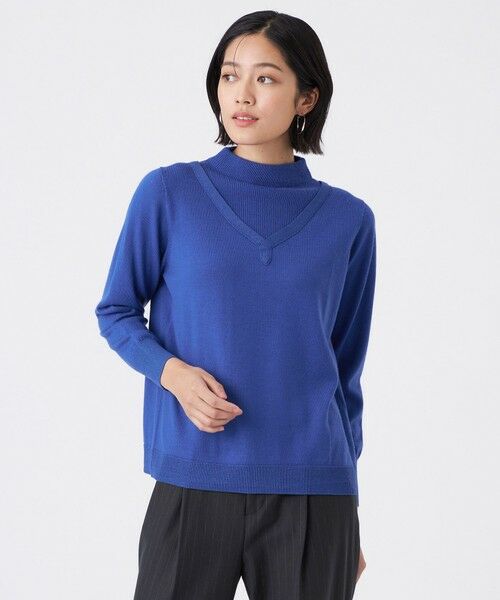 TRANS WORK / トランスワーク ニット・セーター | 【ウォッシャブル】エクストラファインウールプルオーバー(ブルー5)