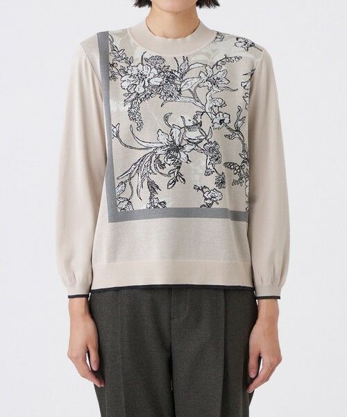 TRANS WORK / トランスワーク ニット・セーター | 【ウォッシャブル】FlowerJQ柄ニットプルオーバー | 詳細2