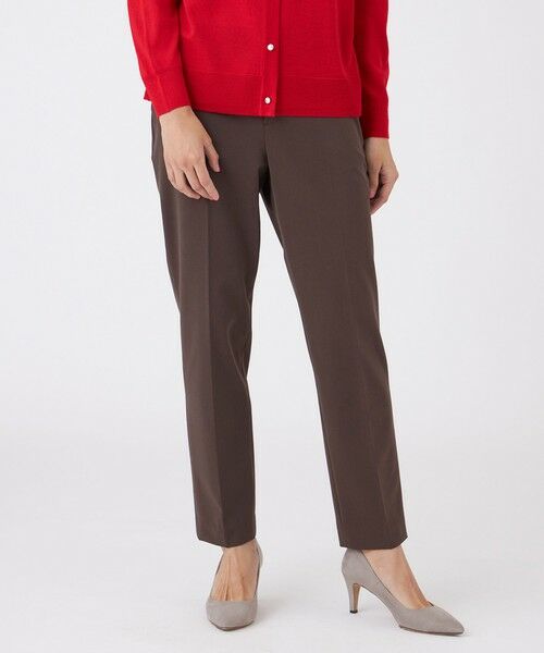 TRANS WORK/トランスワーク 【ウォッシャブル】アルガンオイルストレッチパンツ ブラウン3 38 TRANS WORK/トランスワーク 【ウォッシャブル】アルガンオイルストレッチパンツ ブラウン3 38