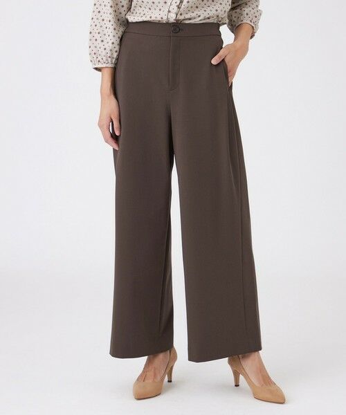 TRANS WORK/トランスワーク 【ウォッシャブル】アルガンオイルストレッチパンツ ブラウン3 36 TRANS WORK/トランスワーク 【ウォッシャブル】アルガンオイルストレッチパンツ ブラウン3 36