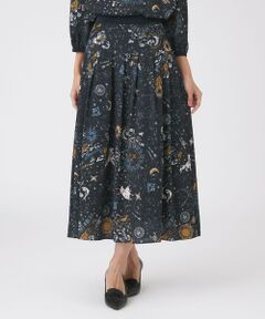 TRANS WORK / トランスワーク ロング・マキシ丈スカート | 【ウォッシャブル】コスモ柄プリントスカート