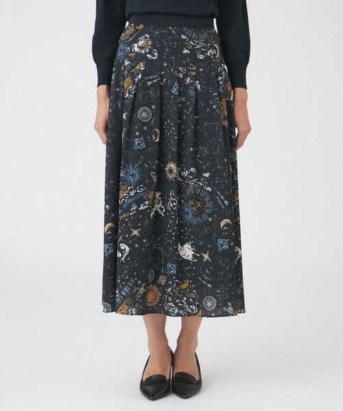 TRANS WORK / トランスワーク ロング・マキシ丈スカート | 【ウォッシャブル】コスモ柄プリントスカート | 詳細3