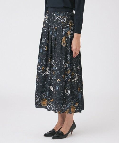 TRANS WORK / トランスワーク ロング・マキシ丈スカート | 【ウォッシャブル】コスモ柄プリントスカート | 詳細4