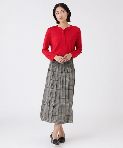 TRANS WORK / トランスワーク ロング・マキシ丈スカート | 【ウォッシャブル】グレンチェックJQスカート | 詳細1