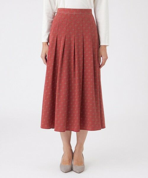 TRANS WORK / トランスワーク ロング・マキシ丈スカート | 【ウォッシャブル】ジオメトリックプリントスカート | 詳細4