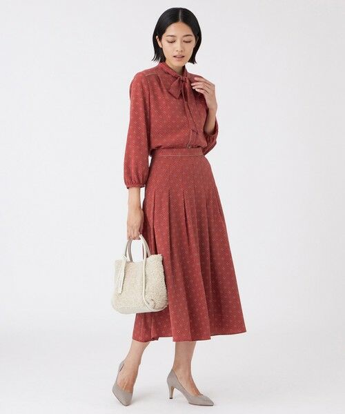 TRANS WORK / トランスワーク ロング・マキシ丈スカート | 【ウォッシャブル】ジオメトリックプリントスカート | 詳細2