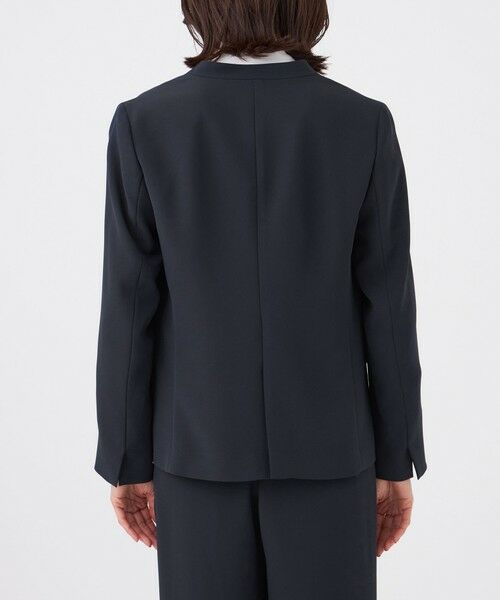 TRANS WORK / トランスワーク ノーカラージャケット | 【美シリーズ・セットアップ対応・ウォッシャブル】バックサテンジョーゼットジャケット | 詳細7