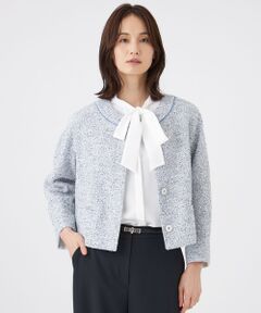 TRANS WORK / トランスワーク ノーカラージャケット | 【ウォッシャブル】ミックスツィードジャケット