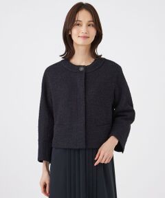 TRANS WORK / トランスワーク ノーカラージャケット | 【ウォッシャブル】ミックスツィードジャケット