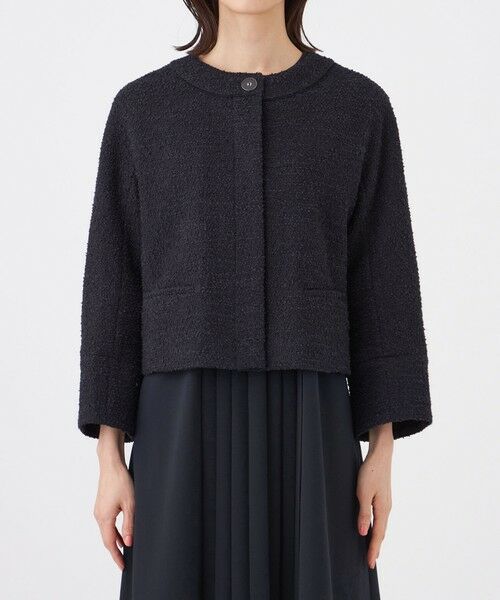 TRANS WORK / トランスワーク ノーカラージャケット | 【ウォッシャブル】ミックスツィードジャケット | 詳細4