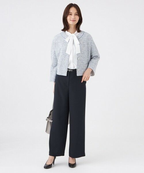 TRANS WORK / トランスワーク ノーカラージャケット | 【ウォッシャブル】ミックスツィードジャケット | 詳細1