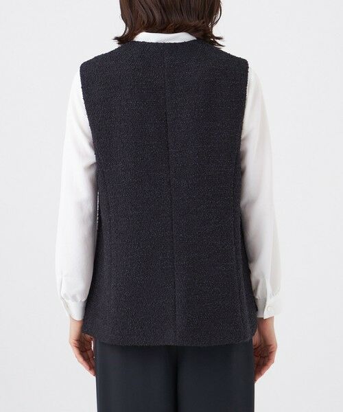 TRANS WORK / トランスワーク ノーカラージャケット | 【ウォッシャブル】ミックスツィードジレ | 詳細4