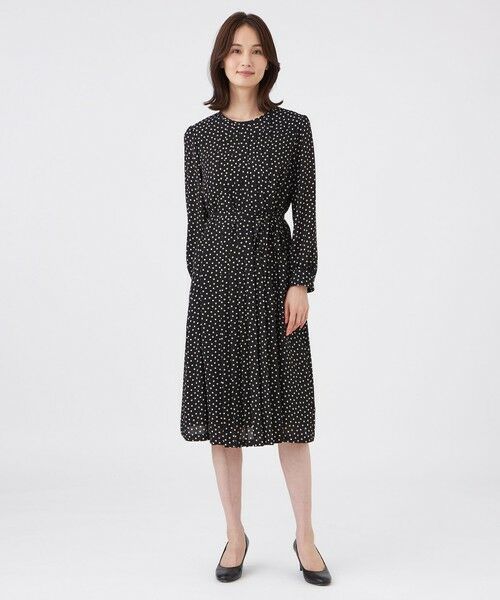 TRANS WORK / トランスワーク ロング・マキシ丈ワンピース | 【ウォッシャブル】ノルディスドットワンピース | 詳細1