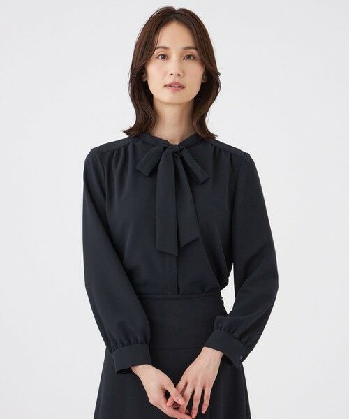 TRANS WORK / トランスワーク シャツ・ブラウス | 【ウォッシャブル・UV・防しわ】ストレッチジョーゼットブラウス（ネイビー3）