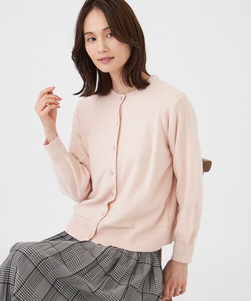 TRANS WORK / トランスワーク ニット・セーター | 【ウォッシャブル】SPANGLE KNITカーディガン（ピンク5）