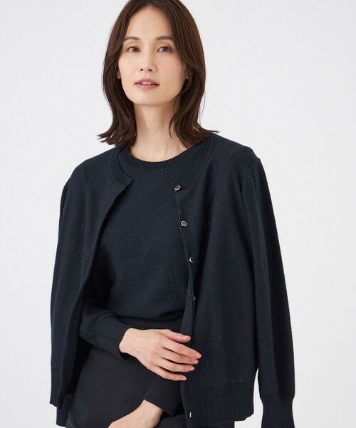 TRANS WORK / トランスワーク ニット・セーター | 【ウォッシャブル】SPANGLE KNITカーディガン（ネイビー3）