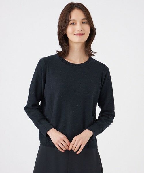 TRANS WORK / トランスワーク ニット・セーター | 【ウォッシャブル】SPANGLE KNITプルオーバー（ネイビー3）