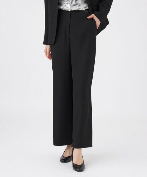 TRANS WORK / トランスワーク その他パンツ | 【美シリーズ・セットアップ対応・ウォッシャブル】バックサテンジョーゼットパンツ（ブラック1）