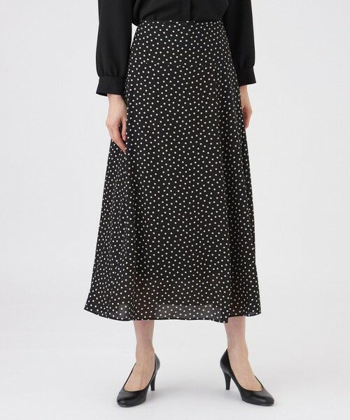 TRANS WORK / トランスワーク ロング・マキシ丈スカート | 【ウォッシャブル】ノルディスドットスカート（ブラック1）