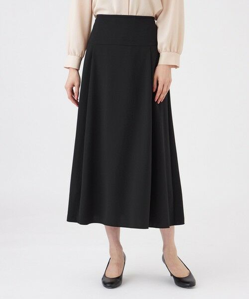 TRANS WORK / トランスワーク ロング・マキシ丈スカート | 【ウォッシャブル・UV・防しわ】ストレッチジョーゼットスカート（ブラック1）