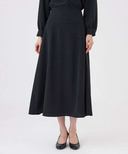 TRANS WORK / トランスワーク ロング・マキシ丈スカート | 【ウォッシャブル・UV・防しわ】ストレッチジョーゼットスカート（ネイビー3）