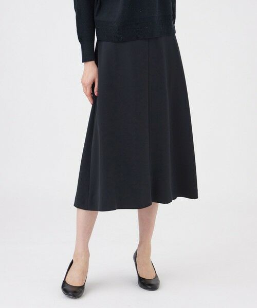 TRANS WORK / トランスワーク ロング・マキシ丈スカート | 【美シリーズ・セットアップ対応・ウォッシャブル】バックサテンジョーゼットスカート（ネイビー3）