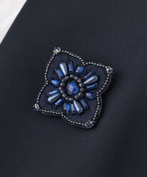 TRANS WORK / トランスワーク ネックレス・ペンダント・チョーカー | フェルトブローチ（花）（ネイビー3）