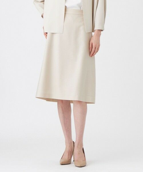 TRANS WORK / トランスワーク ロング・マキシ丈スカート | 【美シリーズ・セットアップ対応・ウォッシャブル】オックスストレッチスカート（ベージュ1）