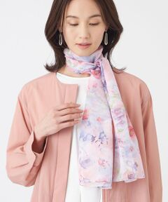 TRANS WORK / トランスワーク マフラー・ショール・スヌード・ストール | 【ウォッシャブル】フラワーショートストール
