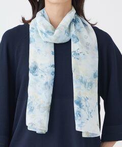 TRANS WORK / トランスワーク マフラー・ショール・スヌード・ストール | 【ウォッシャブル】フラワーショートストール