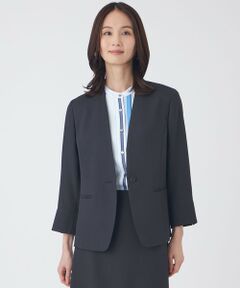 TRANS WORK / トランスワーク ノーカラージャケット | 【UV対策・着用しわ軽減・・ウォッシャブル】エアリーコードレーンノーカラージャケット