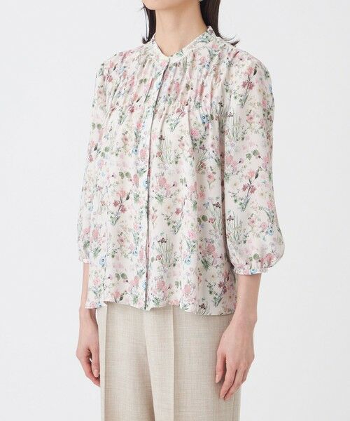 TRANS WORK / トランスワーク シャツ・ブラウス | 【ウォッシャブル】ルーセントフラワーブラウス | 詳細4