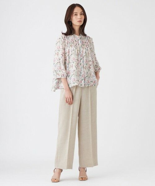 TRANS WORK / トランスワーク シャツ・ブラウス | 【ウォッシャブル】ルーセントフラワーブラウス | 詳細1