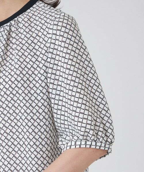 TRANS WORK / トランスワーク シャツ・ブラウス | 【ウォッシャブル】ツイストラティスプリントブラウス | 詳細6