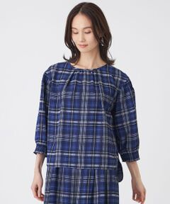 TRANS WORK / トランスワーク シャツ・ブラウス | 【ウォッシャブル】シアーチェックプリントブラウス