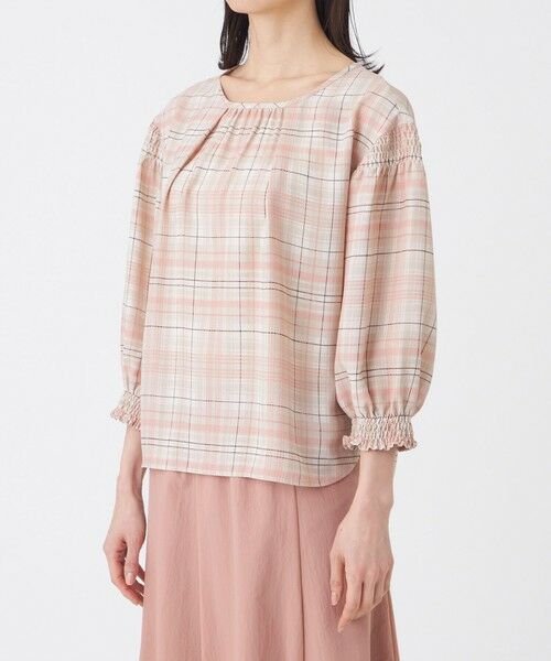 TRANS WORK / トランスワーク シャツ・ブラウス | 【ウォッシャブル】シアーチェックプリントブラウス | 詳細4