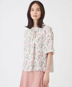 TRANS WORK / トランスワーク カットソー | 【ウォッシャブル】ルーセントフラワーカットソー