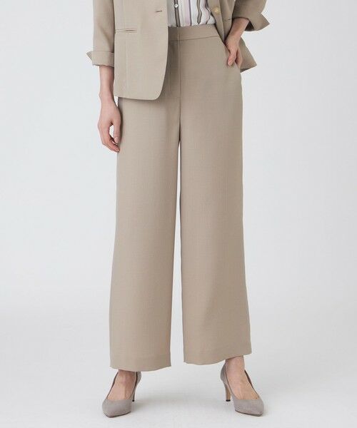 TRANS WORK / トランスワーク その他パンツ | 【UV対策・着用しわ軽減・ウォッシャブル】エアリーコードレーンパンツ(ベージュ1)