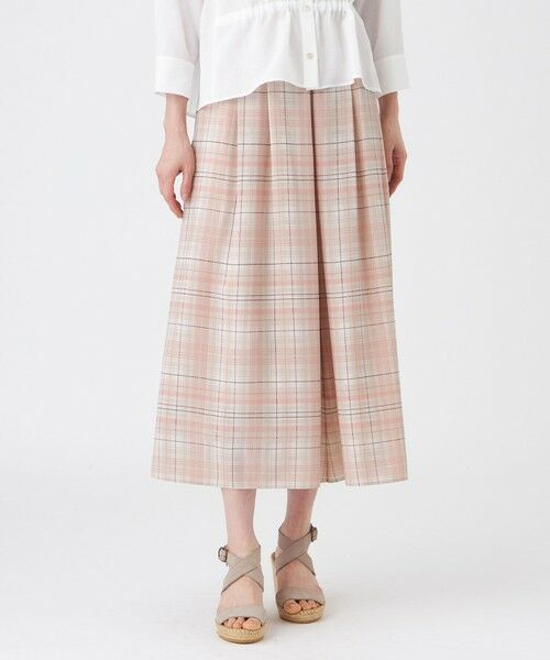 TRANS WORK / トランスワーク その他パンツ | 【ウォッシャブル】シアーチェックプリントパンツ（ベージュ1）