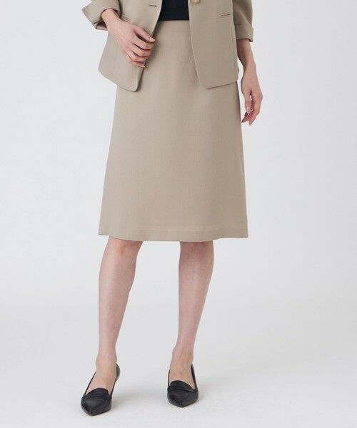 TRANS WORK / トランスワーク ロング・マキシ丈スカート | 【UV対策・着用しわ軽減・ウォッシャブル】エアリーコードレーンスカート（ベージュ1）