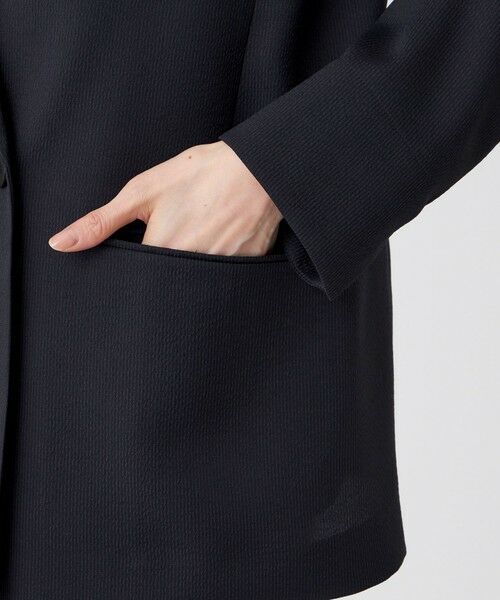 TRANS WORK / トランスワーク ノーカラージャケット | 【UV対策・着用しわ軽減・ウォッシャブル】エアリーコードレーンテーラードジャケット | 詳細8