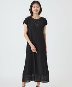 TRANS WORK / トランスワーク ロング・マキシ丈ワンピース | 【ウォッシャブル】クロッシュケミカルレースコンビワンピース