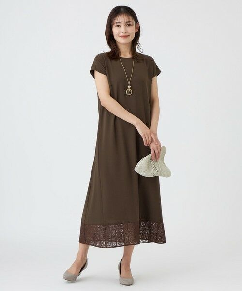 TRANS WORK / トランスワーク ロング・マキシ丈ワンピース | 【ウォッシャブル】クロッシュケミカルレースコンビワンピース | 詳細3