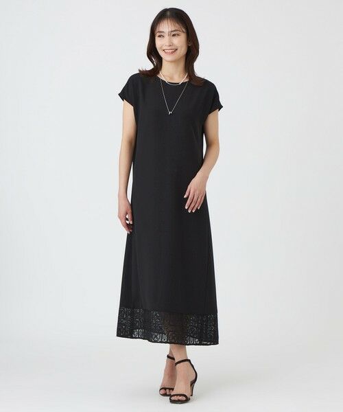 TRANS WORK / トランスワーク ロング・マキシ丈ワンピース | 【ウォッシャブル】クロッシュケミカルレースコンビワンピース | 詳細1