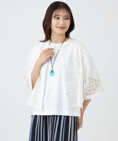 TRANS WORK / トランスワーク シャツ・ブラウス | 【ウォッシャブル】クロッシュケミカルレースコンビブラウス