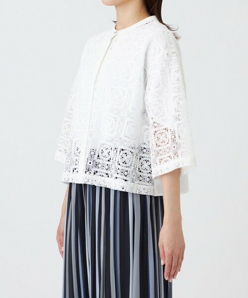 TRANS WORK / トランスワーク シャツ・ブラウス | 【ウォッシャブル】クロッシュケミカルレースコンビブラウス | 詳細5