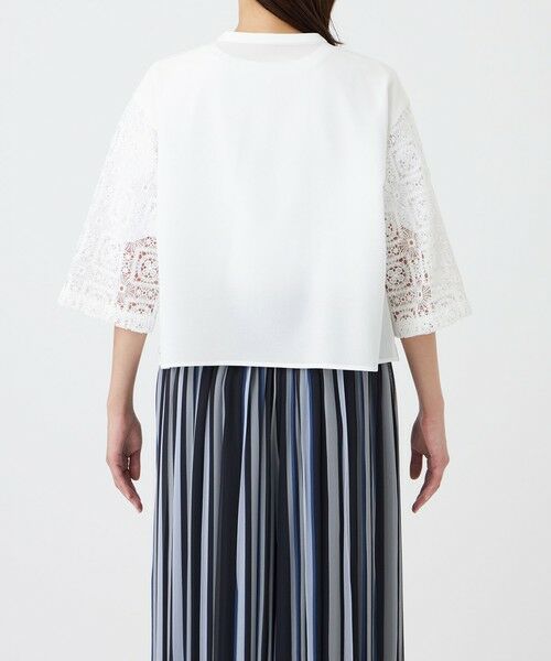 TRANS WORK / トランスワーク シャツ・ブラウス | 【ウォッシャブル】クロッシュケミカルレースコンビブラウス | 詳細6